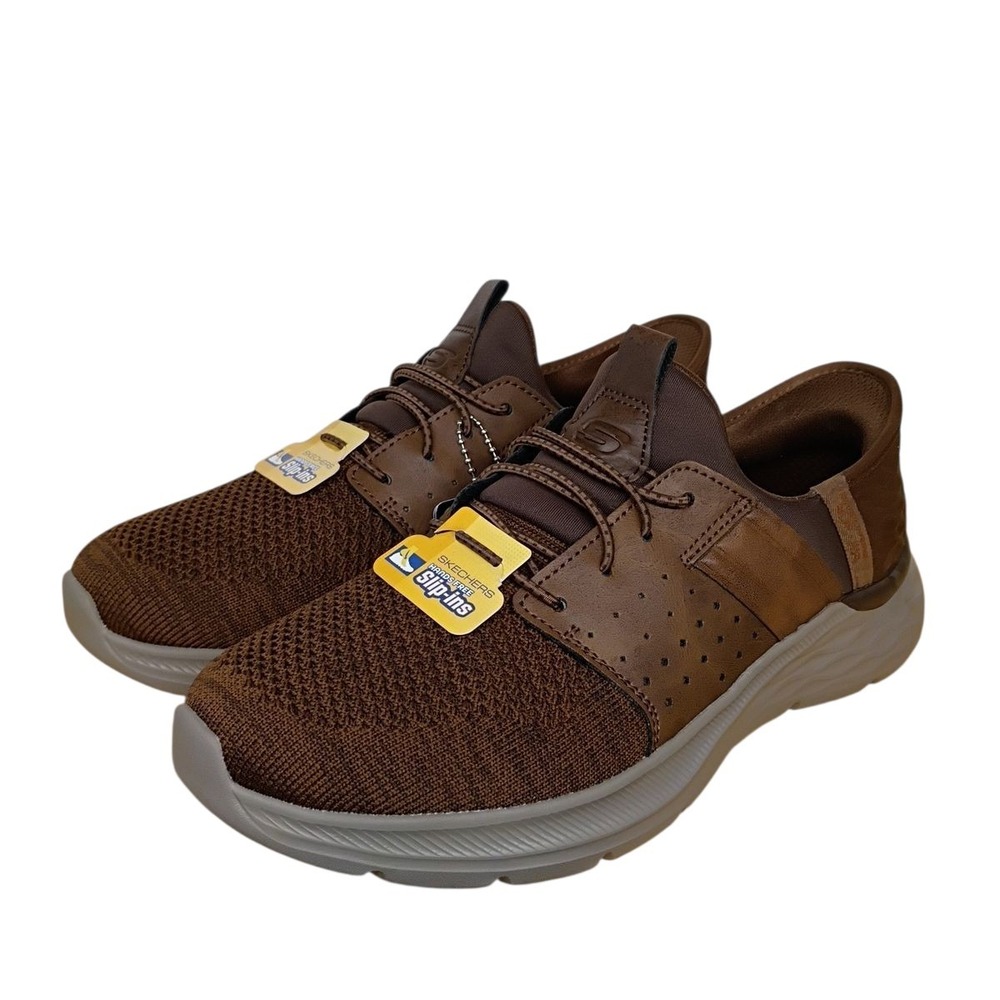 NEW‎ Skeckers Vegan Slip-ins Garner Newick Dark Brown Shoes Mens 7.5 210803